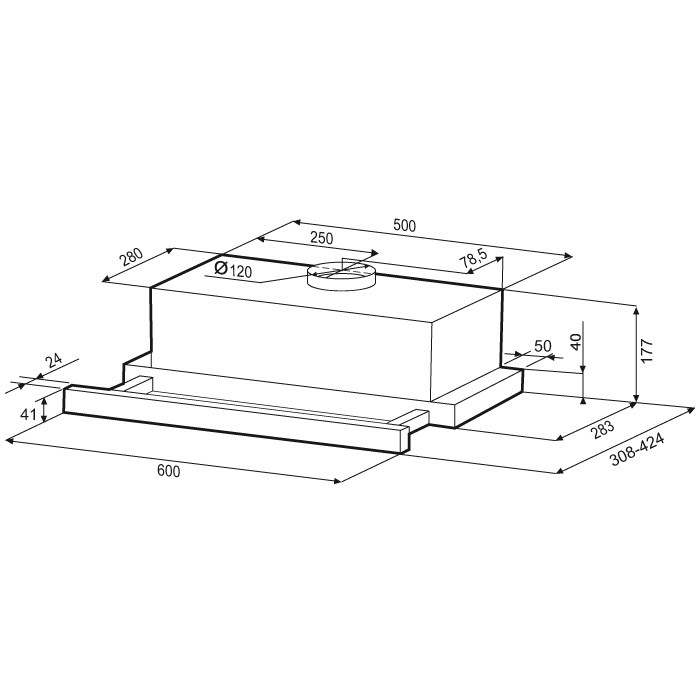 картинка Кухонная вытяжка Krona KAMILLA RETRO 600 BLACK 