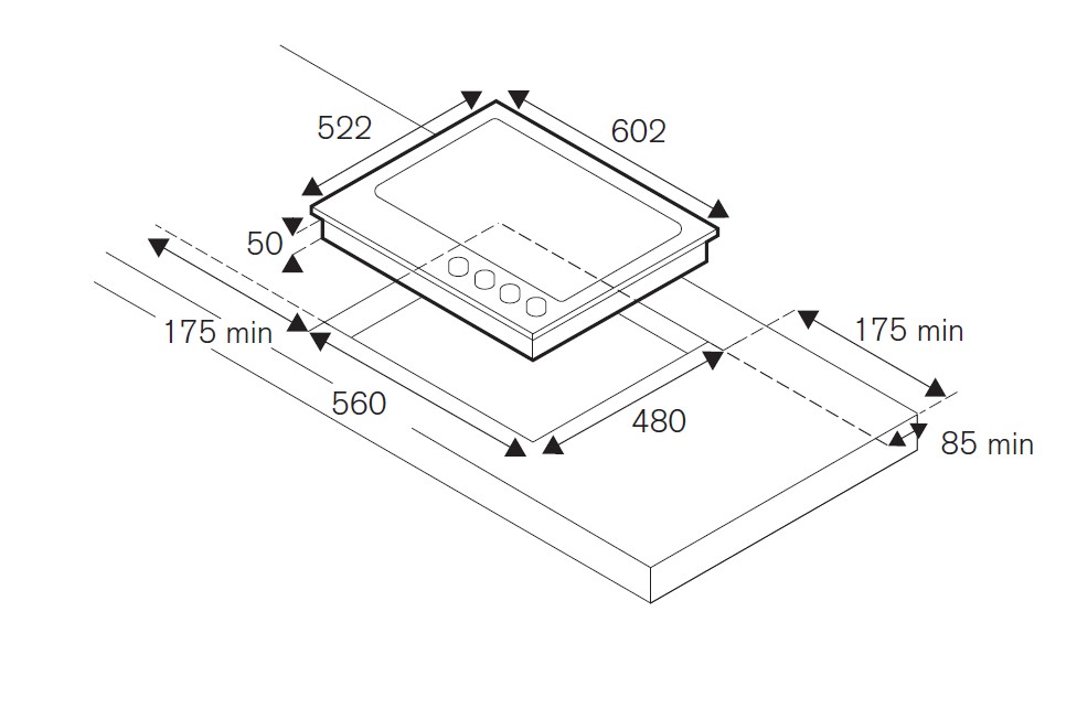 картинка Газовая варочная панель Bertazzoni P604LPROX нержавеющая сталь 