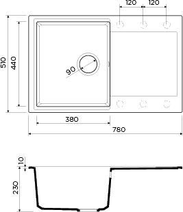 картинка Мойка для кухни Omoikiri DAISEN-78 