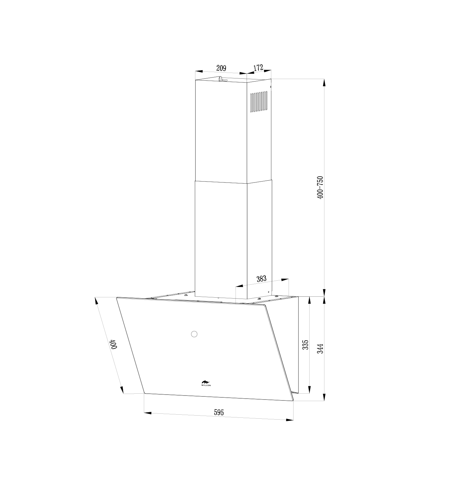 картинка Кухонная вытяжка Millen MKH 601 WH 