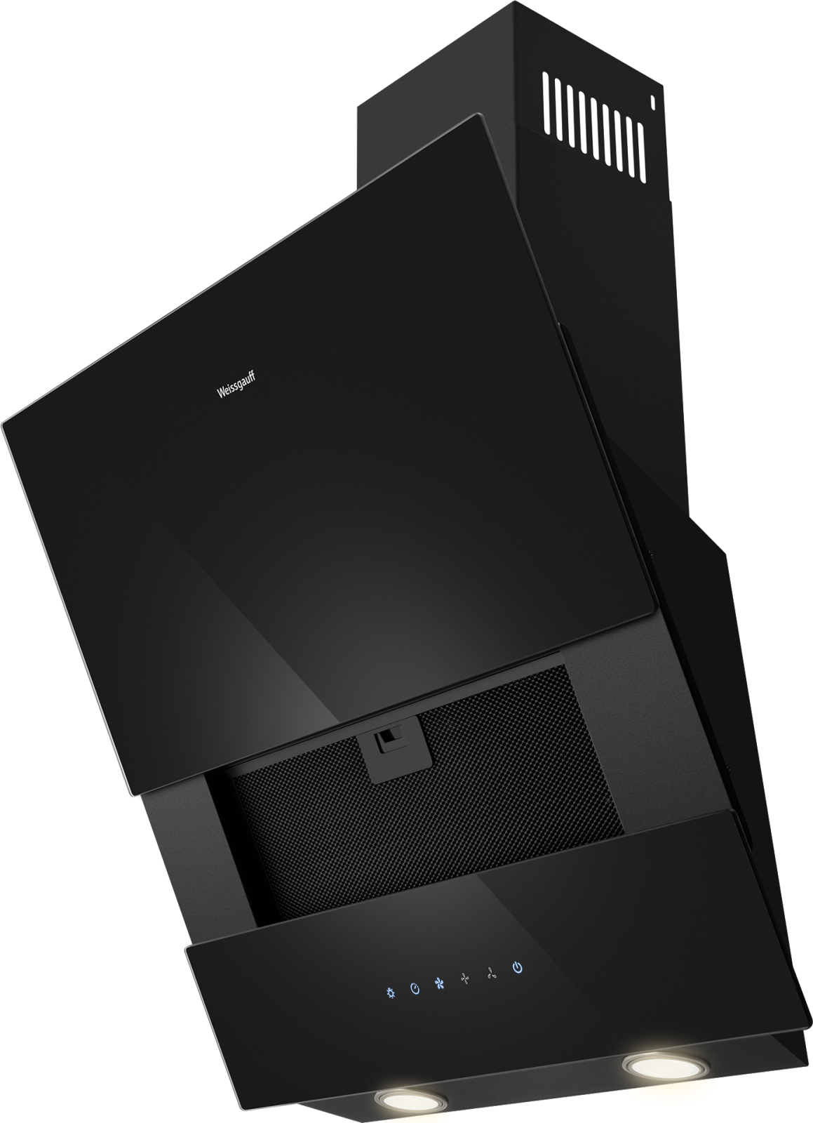 картинка Кухонная вытяжка наклонная Weissgauff Yota 606 TOUCH BLACK GLASS 