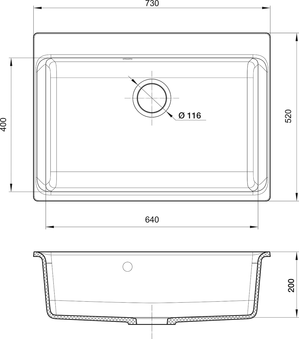 картинка Мойка для кухни Rivelato AXEL Х-70 