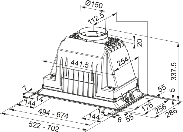 картинка Кухонная вытяжка полновстраиваемая Franke FBI 705 PLUS 