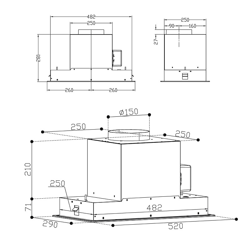 картинка Кухонная вытяжка Korting KHI 6099 ICGN 