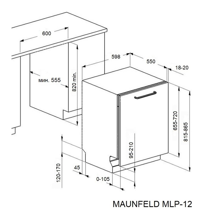 картинка Посудомоечная машина Maunfeld MLP-12I Light Beam  картинка Посудомоечная машина Maunfeld MLP-12I Light Beam