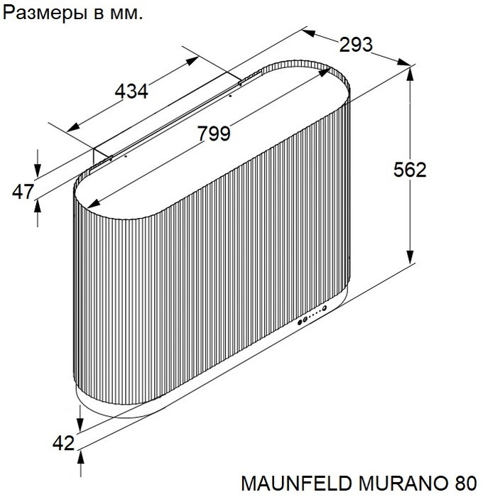 картинка Кухонная вытяжка Maunfeld MURANO 80 черный 