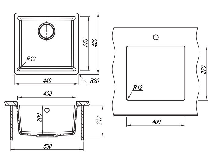картинка |Discount| Мойка для кухни Florentina Вега-400 