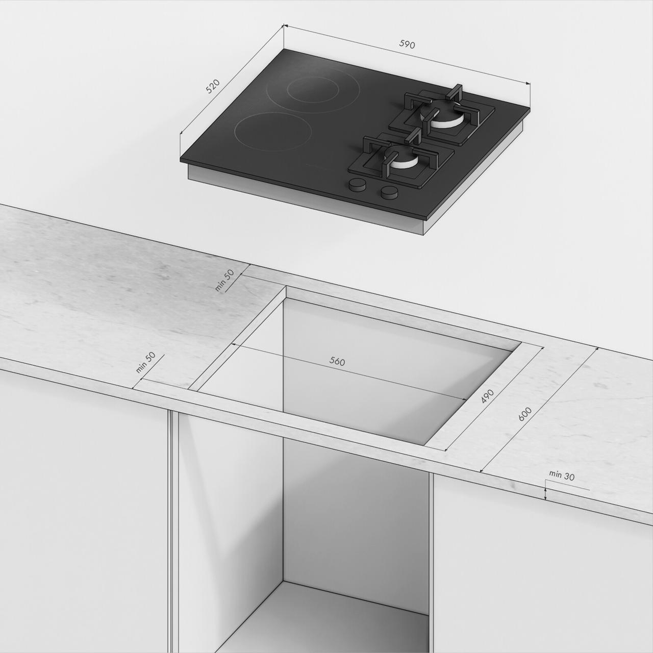 картинка Газовая варочная панель комбинированная Kuppersberg EGS 600 