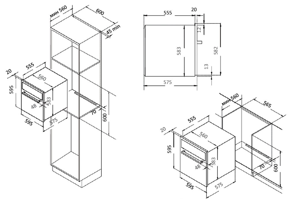картинка Электрический духовой шкаф Evelux EO 620 B 