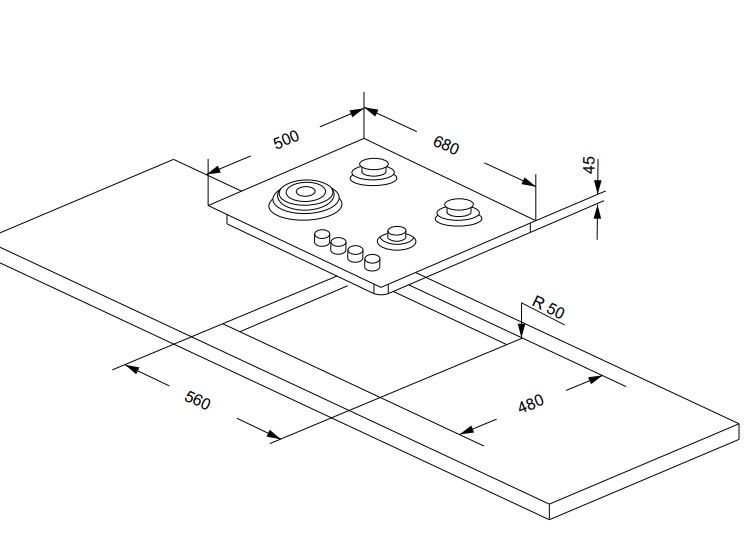 картинка Варочная панель Delonghi OWF 57 PRO RUS 