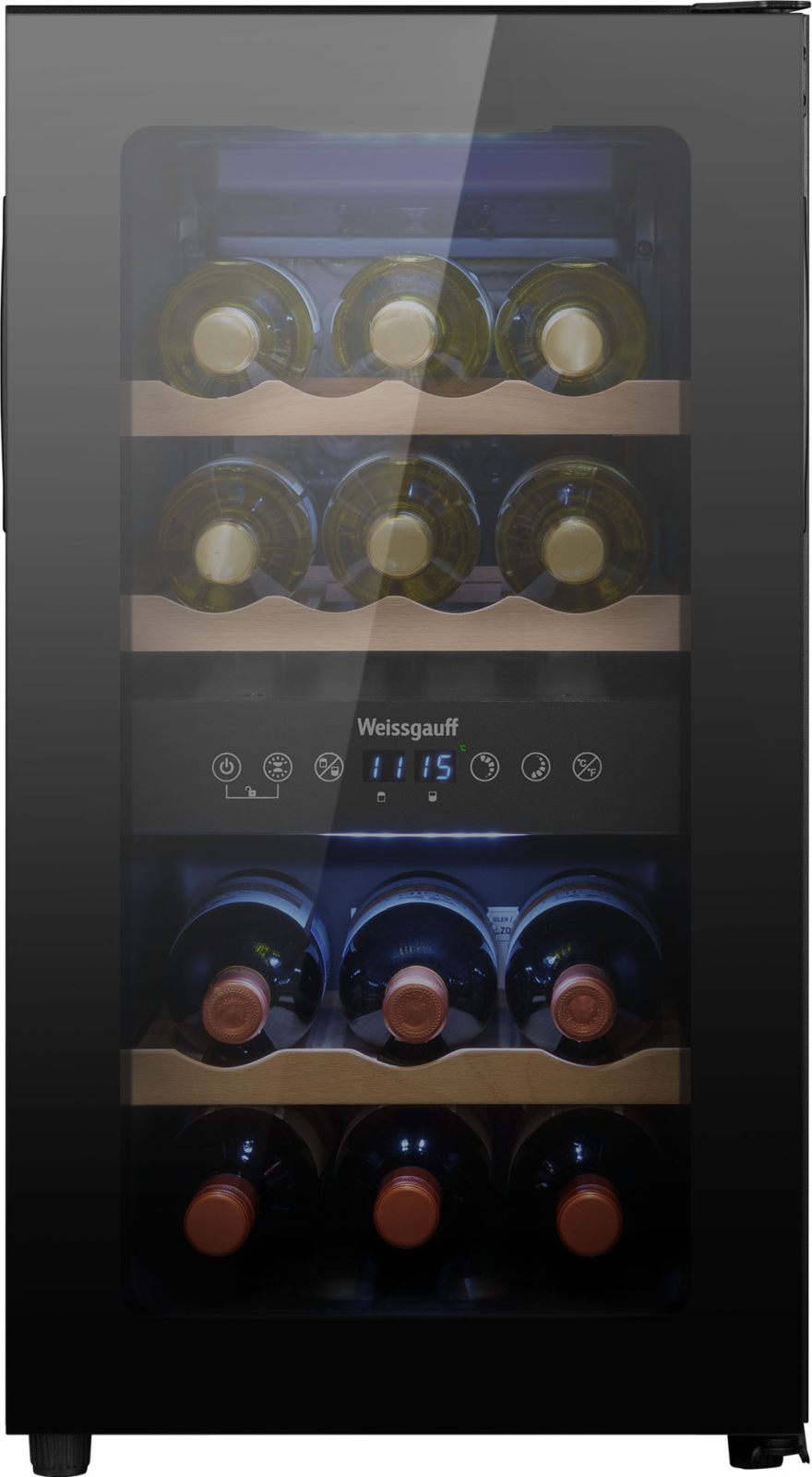 картинка Полувстраиваемый винный шкаф Weissgauff WWC-16 DualZone Compressor 