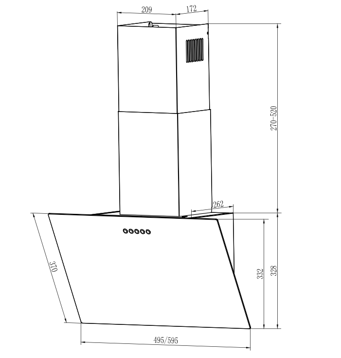 картинка Кухонная вытяжка Weissgauff SIGMA 60 Touch Black Glass 