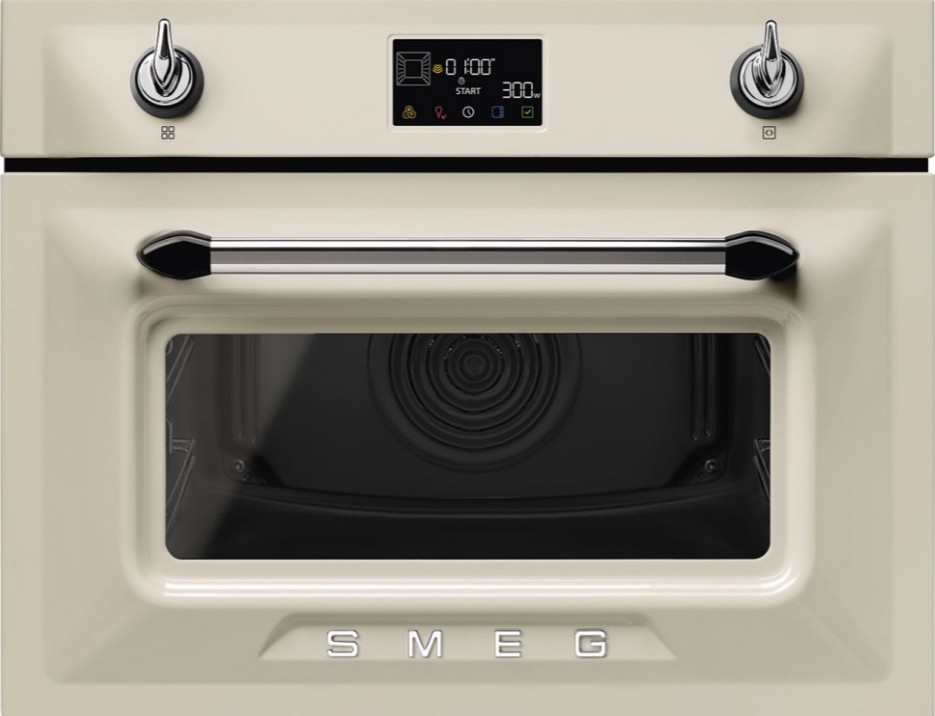 картинка Электрический духовой шкаф с СВЧ Smeg SO4902M1P кремовый  картинка Электрический духовой шкаф с СВЧ Smeg SO4902M1P кремовый