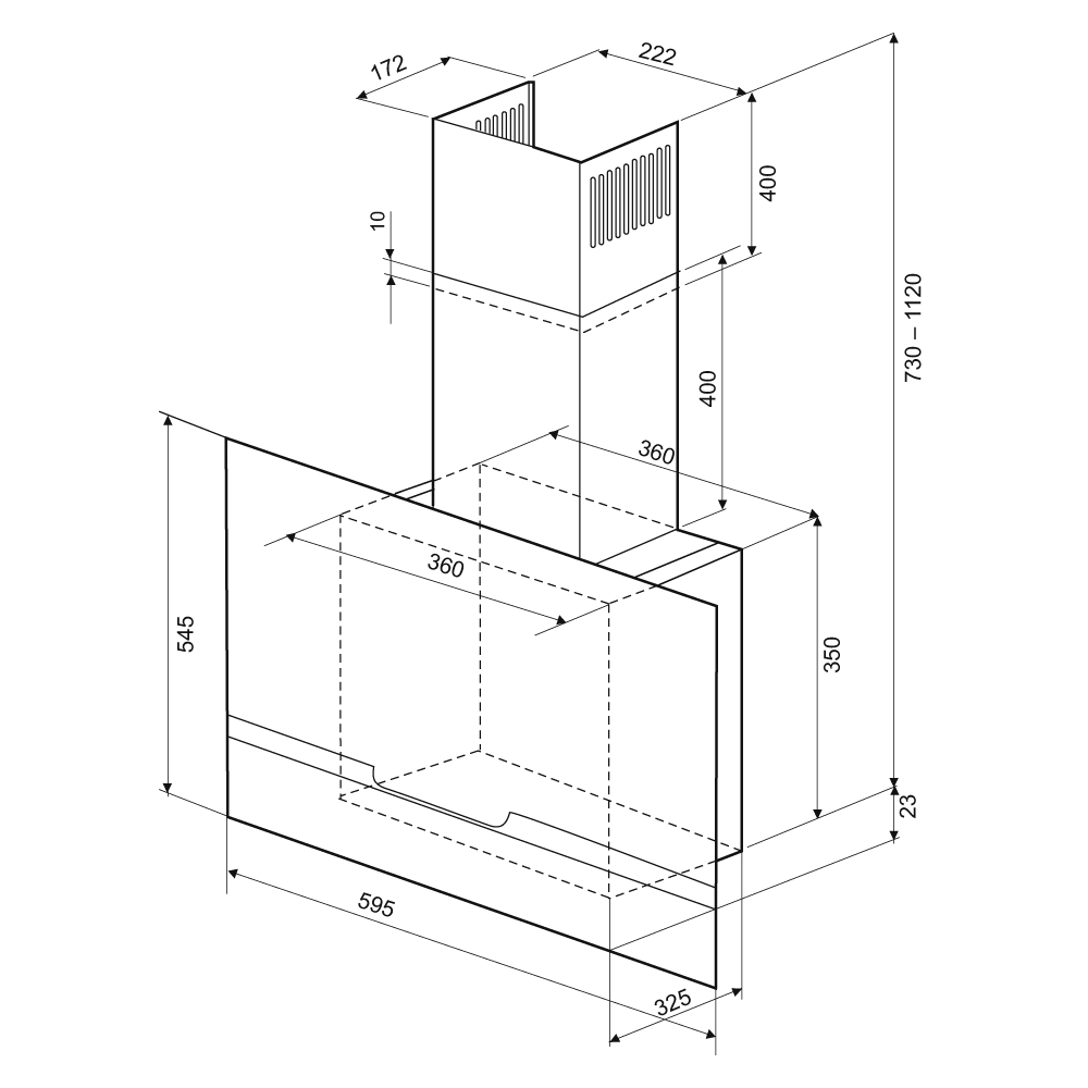 картинка Кухонная вытяжка Krona DOMENIKA 600 BLACK S 