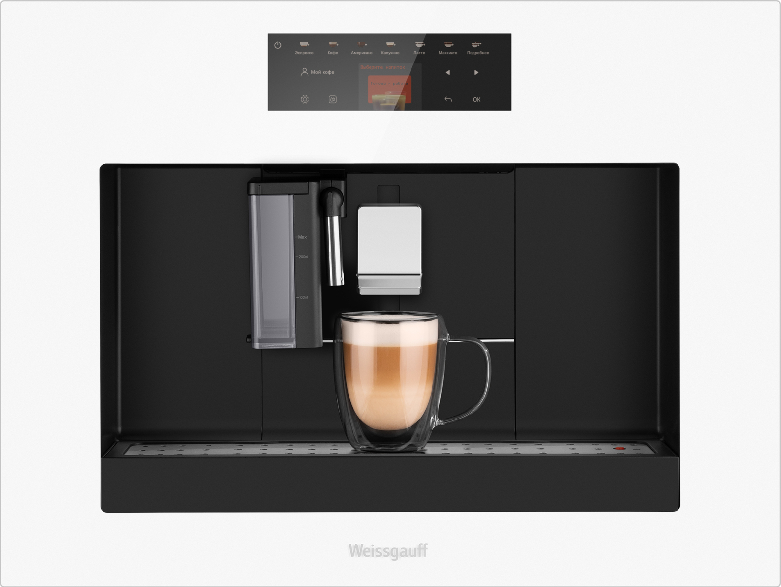 картинка Кофемашина Weissgauff WCMI-572 Touch Cappuccino белая  картинка Кофемашина Weissgauff WCMI-572 Touch Cappuccino белая