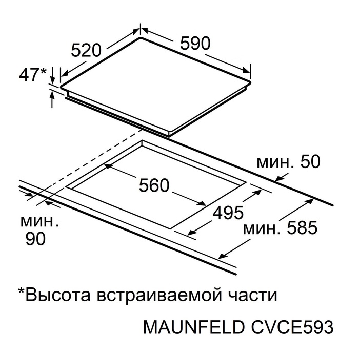 картинка Варочная панель Maunfeld CVCE593STBK LUX  картинка Варочная панель Maunfeld CVCE593STBK LUX