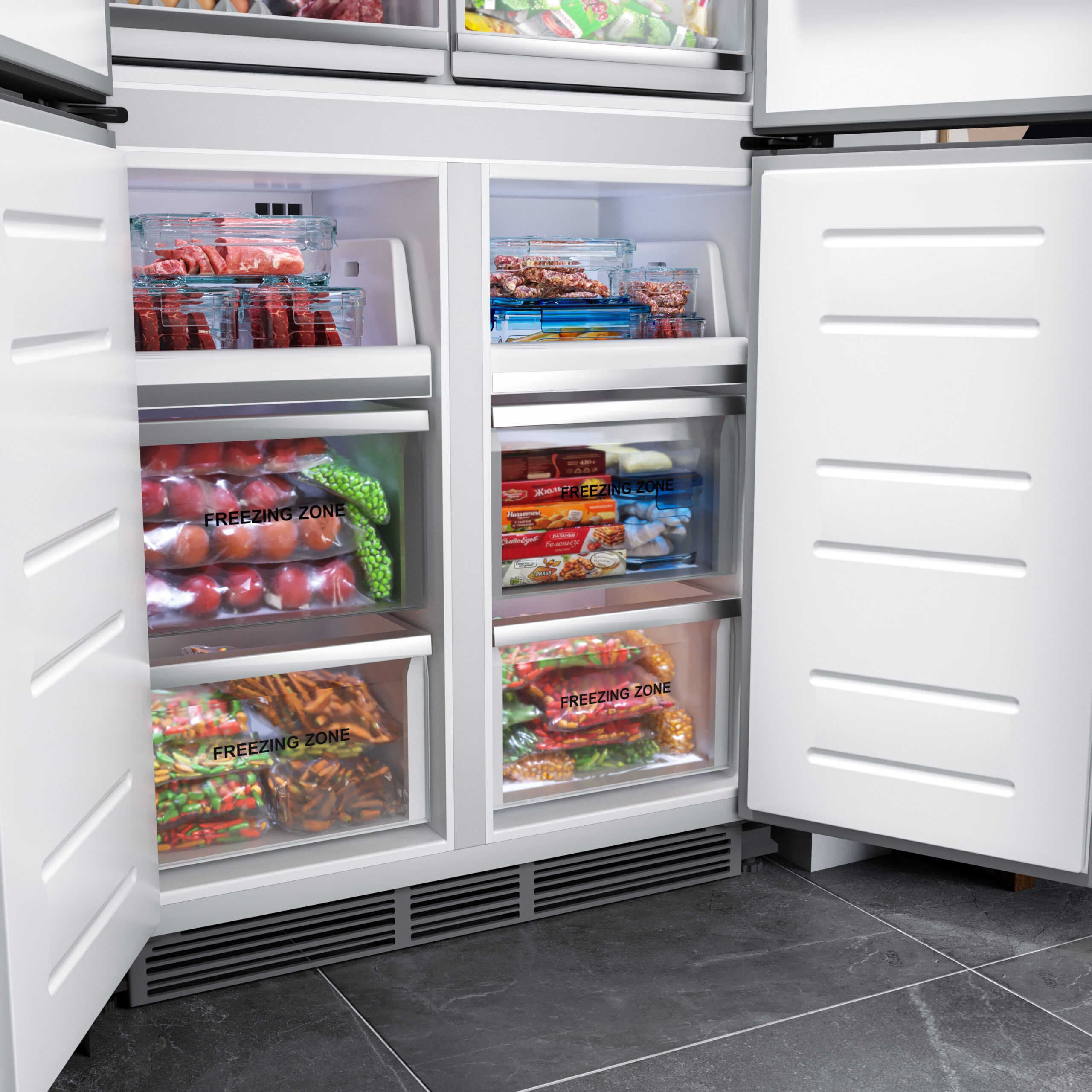 картинка Полувстраиваемый холодильник Lex LCD485STGIDBI каменно-серая 