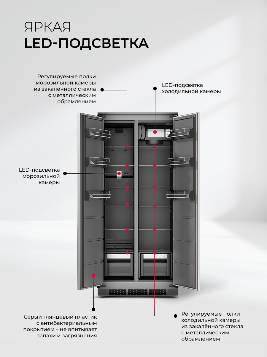 картинка Встраиваемый холодильник Lex LBI400SB Grey 
