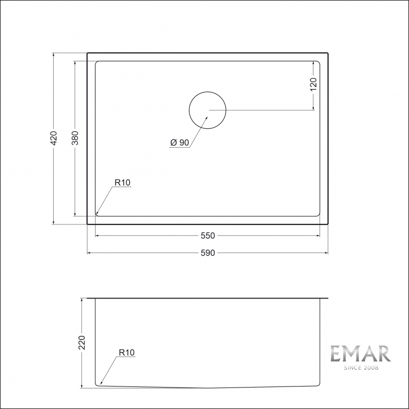 картинка Мойка для кухни Emar EMB-132 PVD Nano Dark 