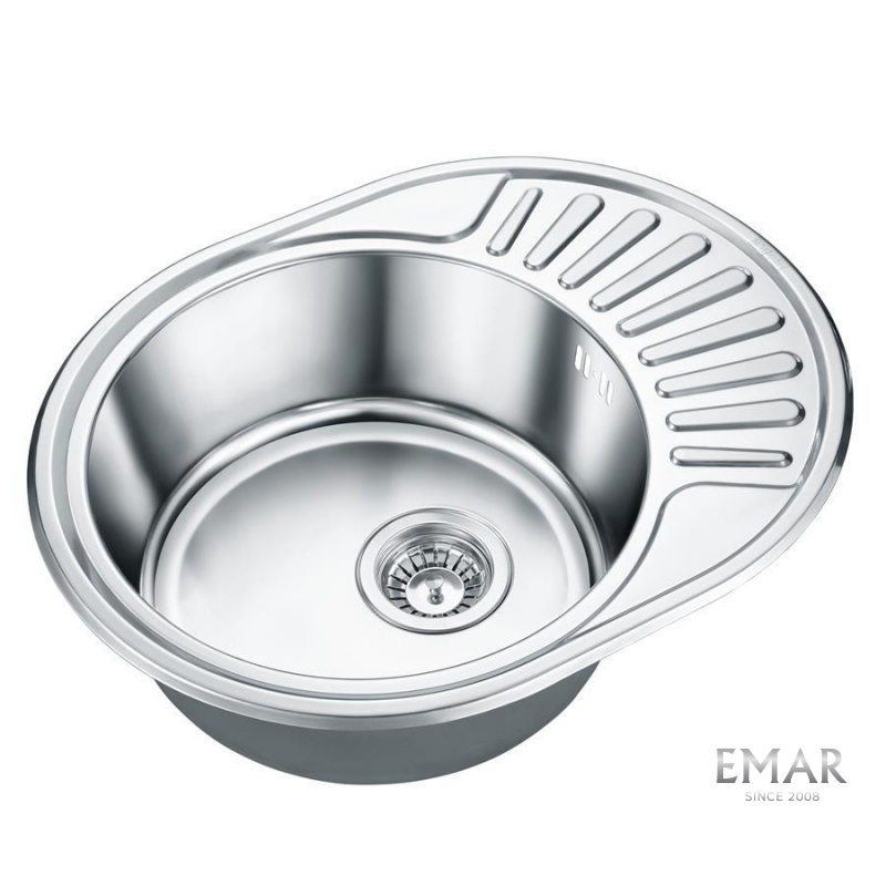 картинка Кухонная мойка Emar Steel 5745 глянец 