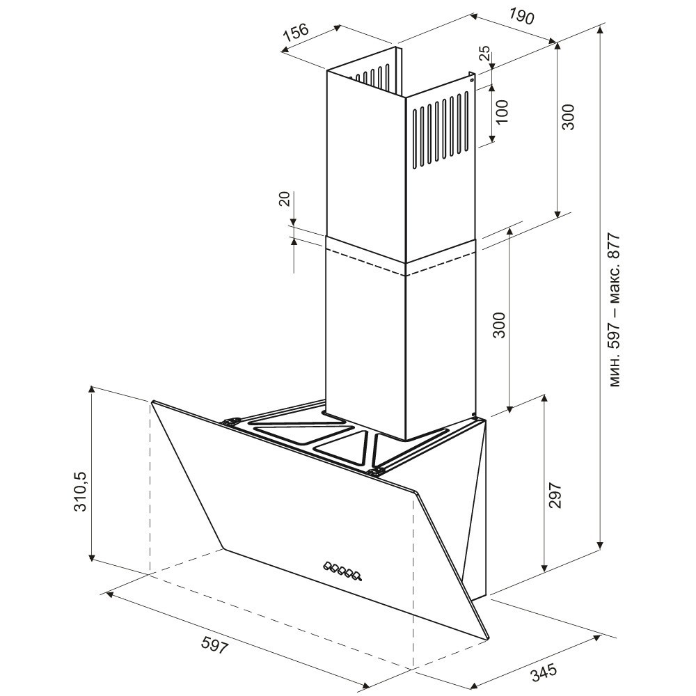 картинка Кухонная вытяжка Krona HELGA 600 white PB 