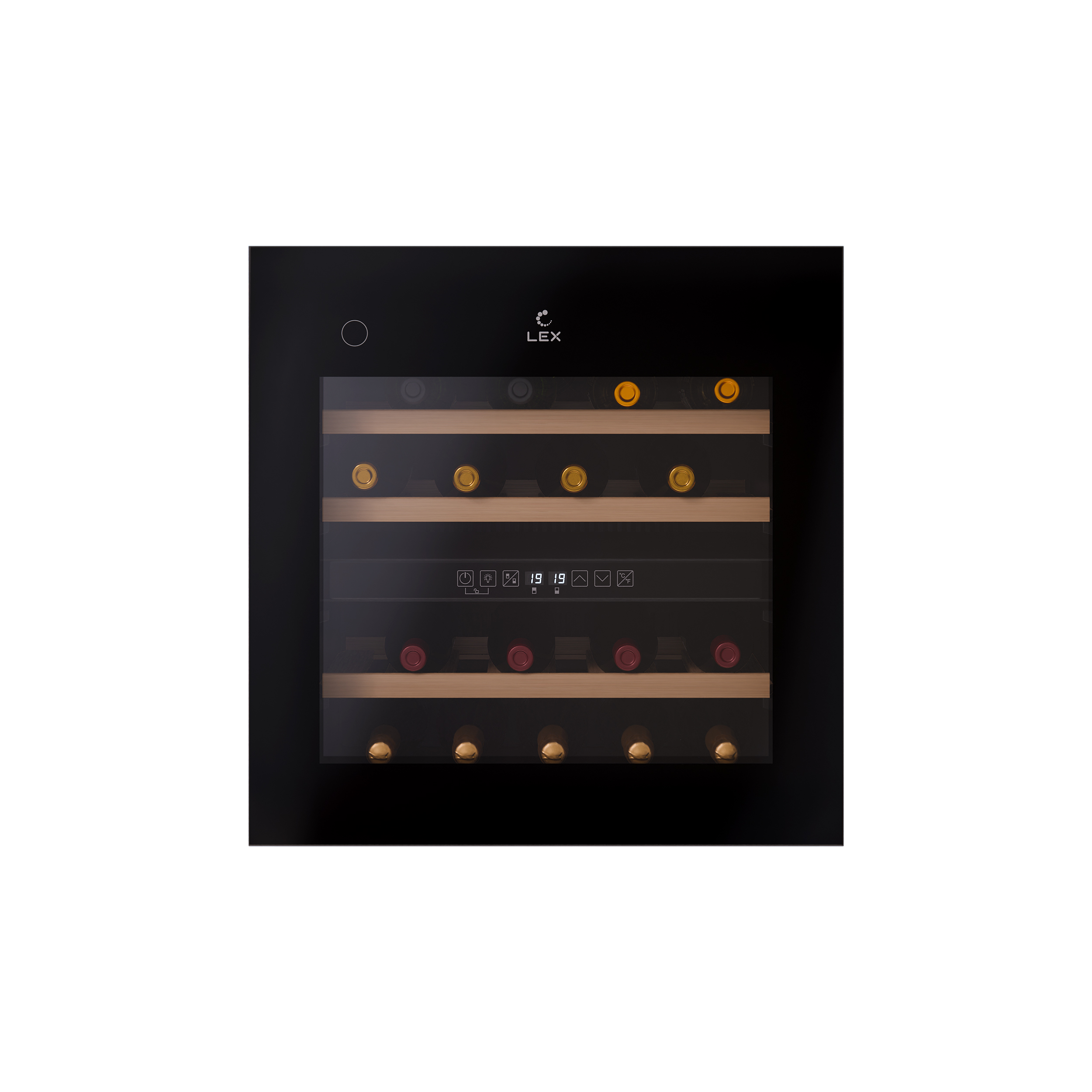 картинка Встраиваемый винный шкаф Lex LWD6036BL dual zone PP  картинка Встраиваемый винный шкаф Lex LWD6036BL dual zone PP