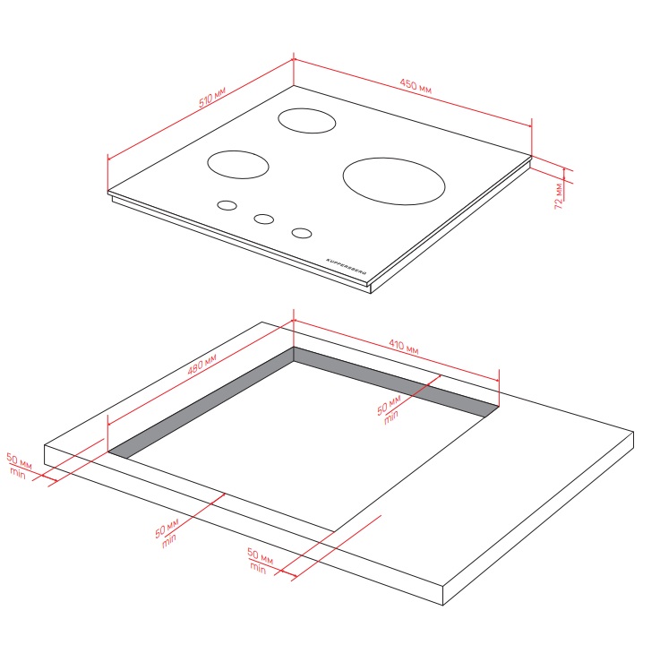 картинка Газовая варочная панель Kuppersberg TG 42 B 