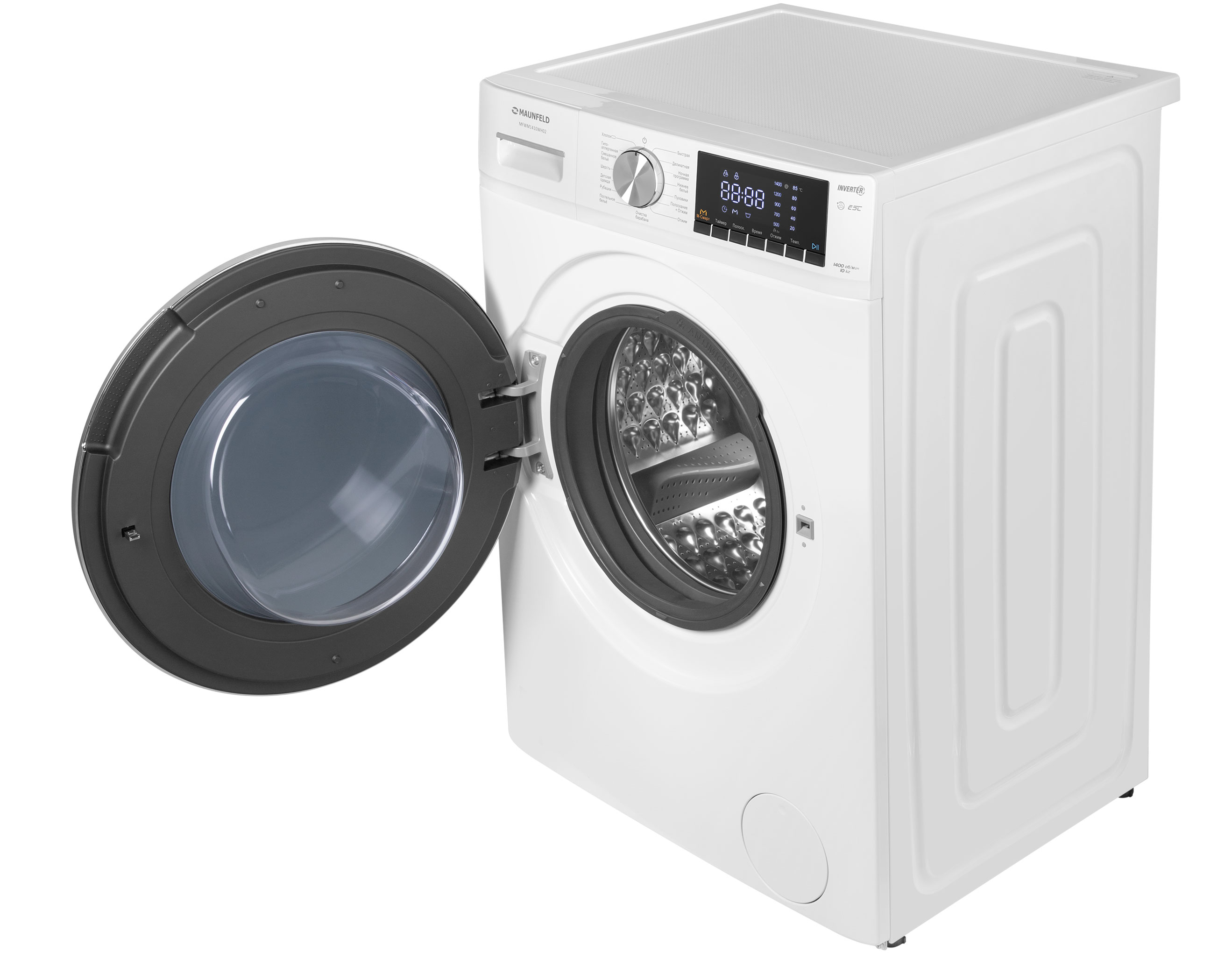 картинка Стиральная машина с инвертором Maunfeld MFWM1410WH02  картинка Стиральная машина с инвертором Maunfeld MFWM1410WH02