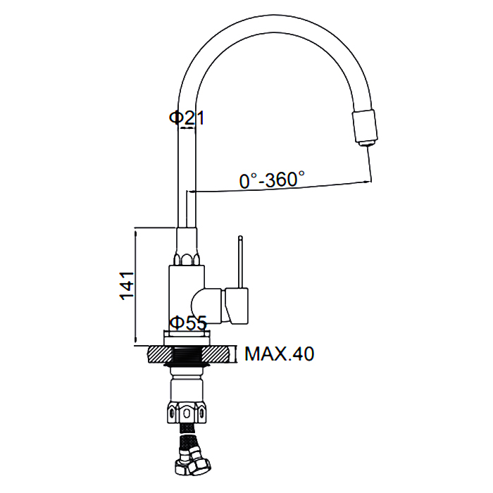 картинка |Discount| Смеситель Ledeme L74004-2 черный 