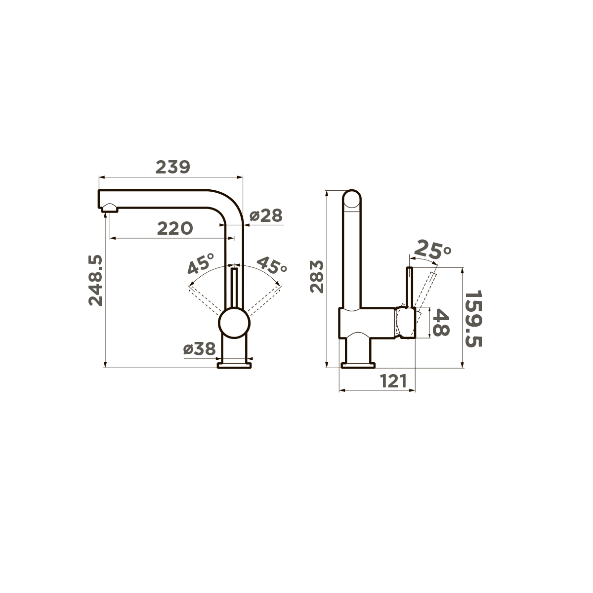 картинка Смеситель Omoikiri TANIGAWA-C хром  картинка Смеситель Omoikiri TANIGAWA-C хром