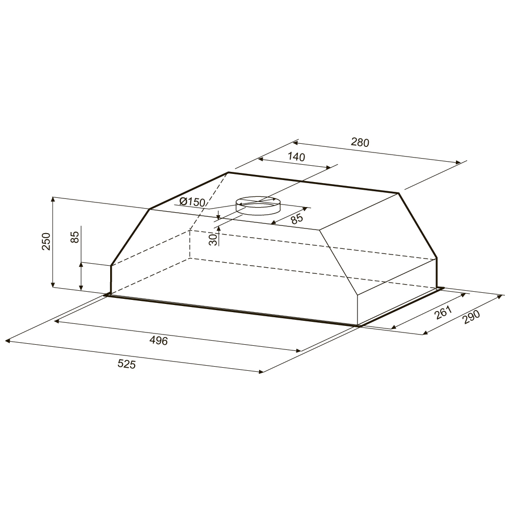 картинка Кухонная вытяжка Krona SVEN 600 inox one knob 