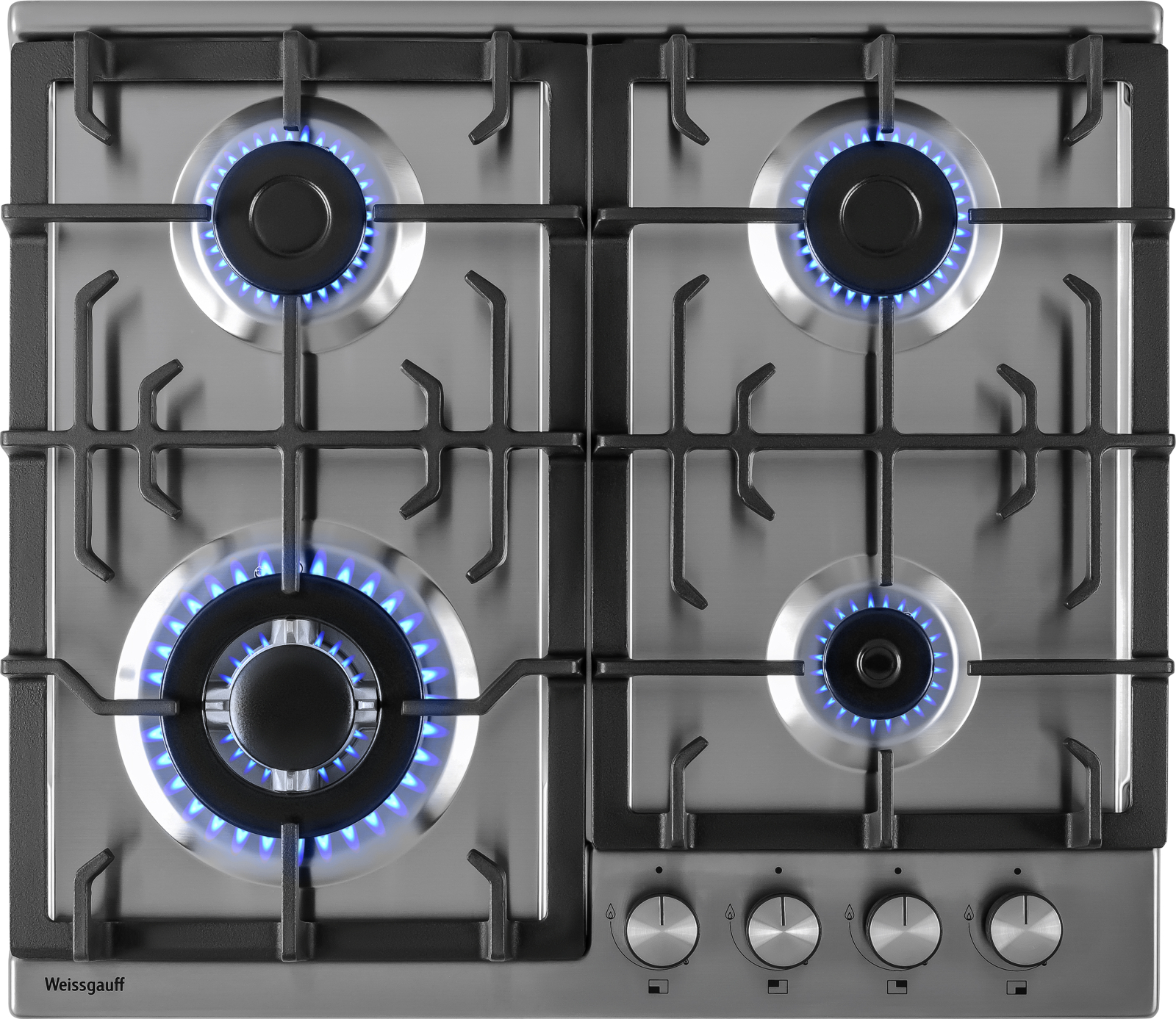 картинка Газовая варочная панель Weissgauff HGG 641 XB нержавеющая сталь 