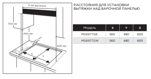картинка Газовая варочная панель Midea MG 697 TX  картинка Газовая варочная панель Midea MG 697 TX