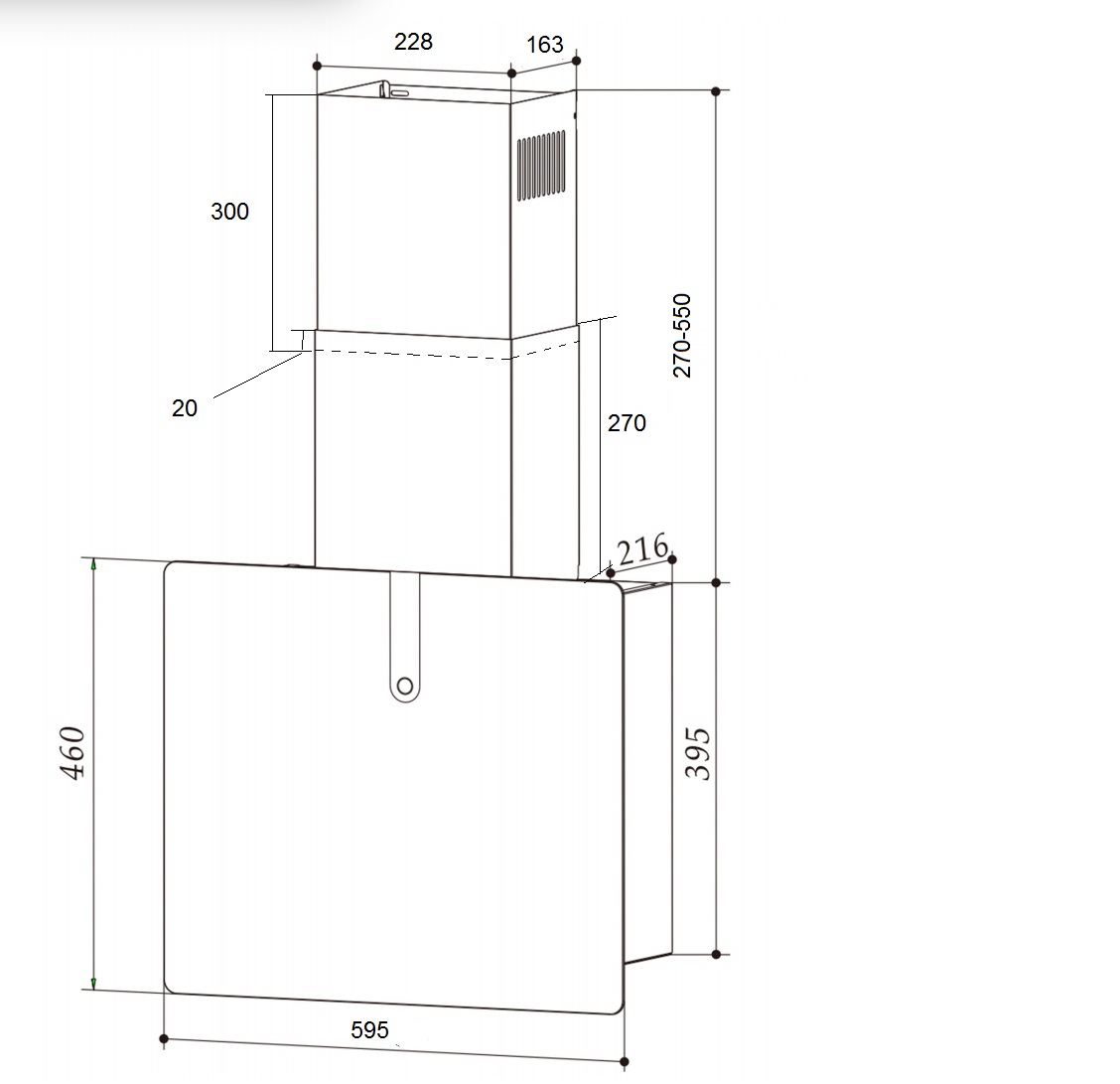 картинка Кухонная вытяжка Krona AURA 600 WHITE S 