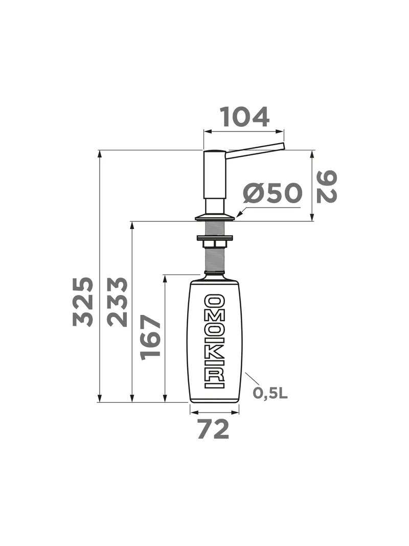 картинка Дозатор для мыла Omoikiri ОМ-02 под металл 