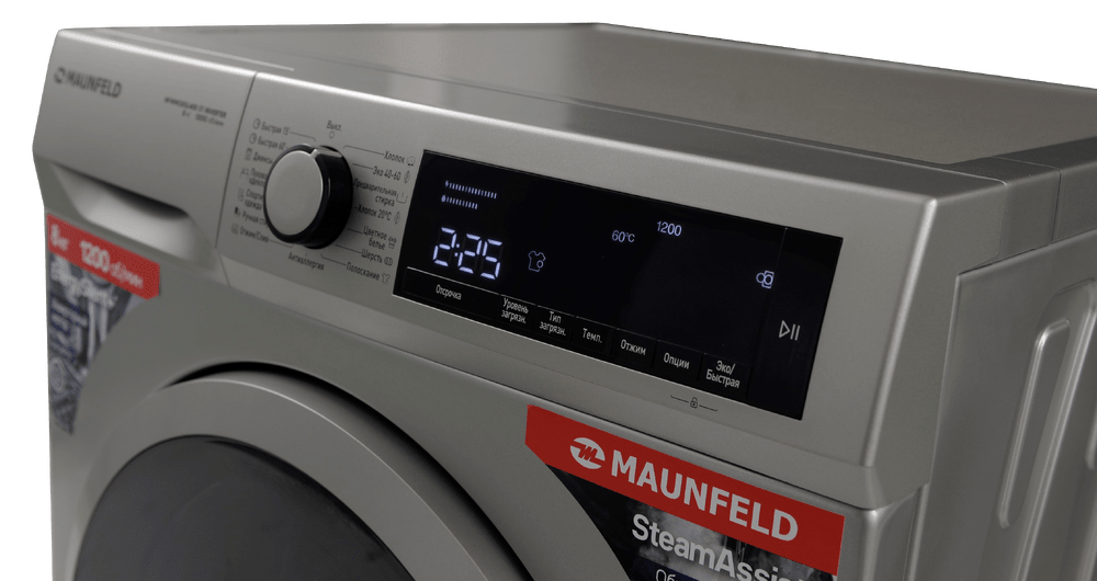 картинка Стиральная машина с паром Maunfeld MFWM128SL400 ST INVERTER 