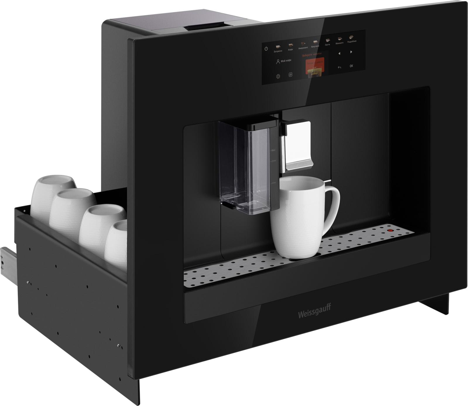 картинка Кофемашина Weissgauff WCMI-576 Touch Cappuccino черная  картинка Кофемашина Weissgauff WCMI-576 Touch Cappuccino черная