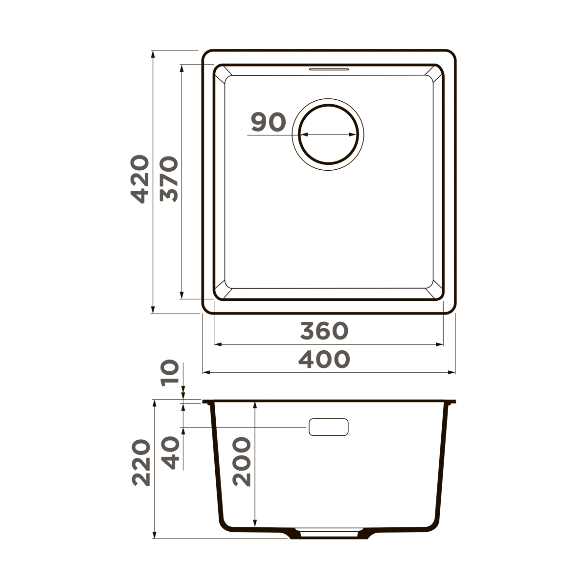 картинка Кухонная мойка Omoikiri KATA-40-U 