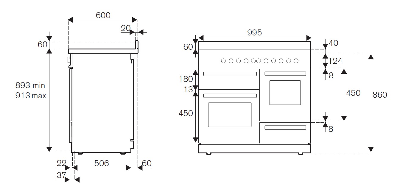 картинка Комбинированная кухонная плита Bertazzoni PRO105I3EXT нержавеющая сталь 
