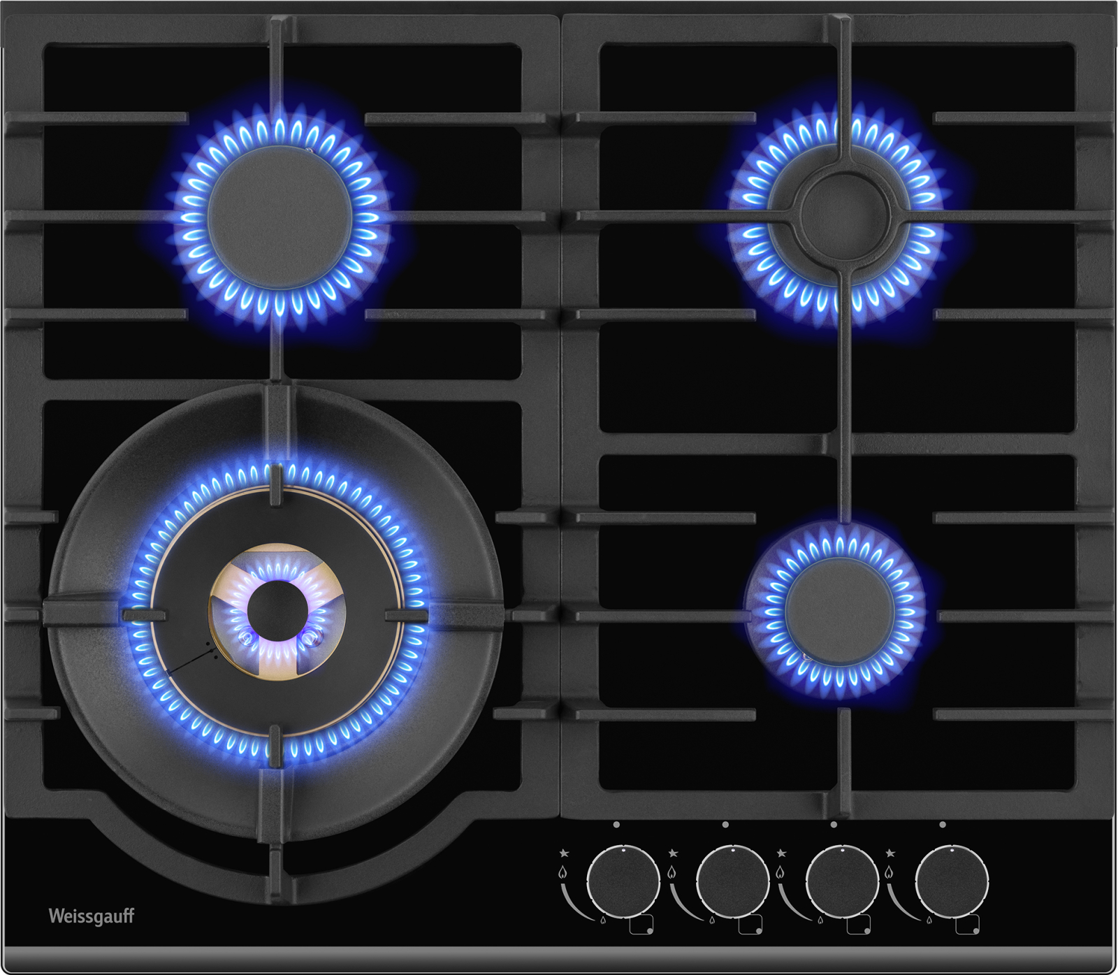 картинка Газовая варочная панель Weissgauff HGG 6441 BG Brass 