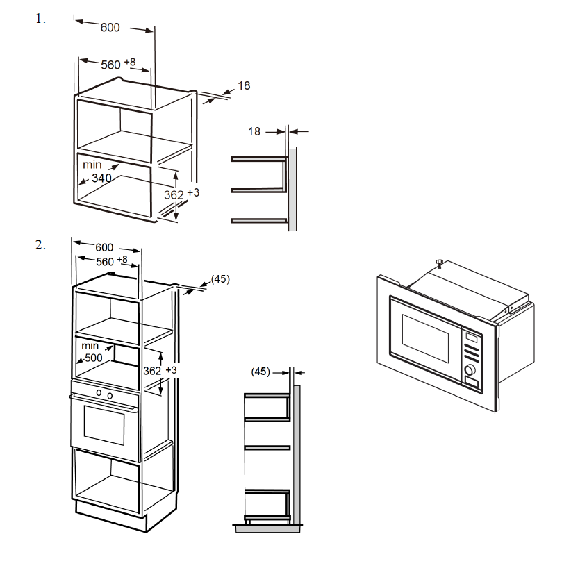 картинка Микроволновая печь встраиваемая Weissgauff BMWO-209 PDW белая 
