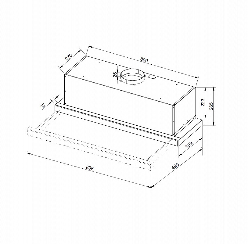 картинка Кухонная вытяжка Korting KHP 9975 GW 