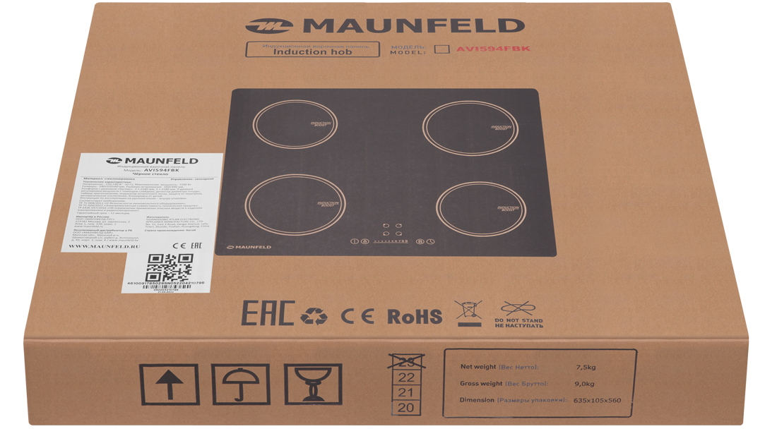 картинка Индукционная варочная панель Maunfeld AVI594FBK 