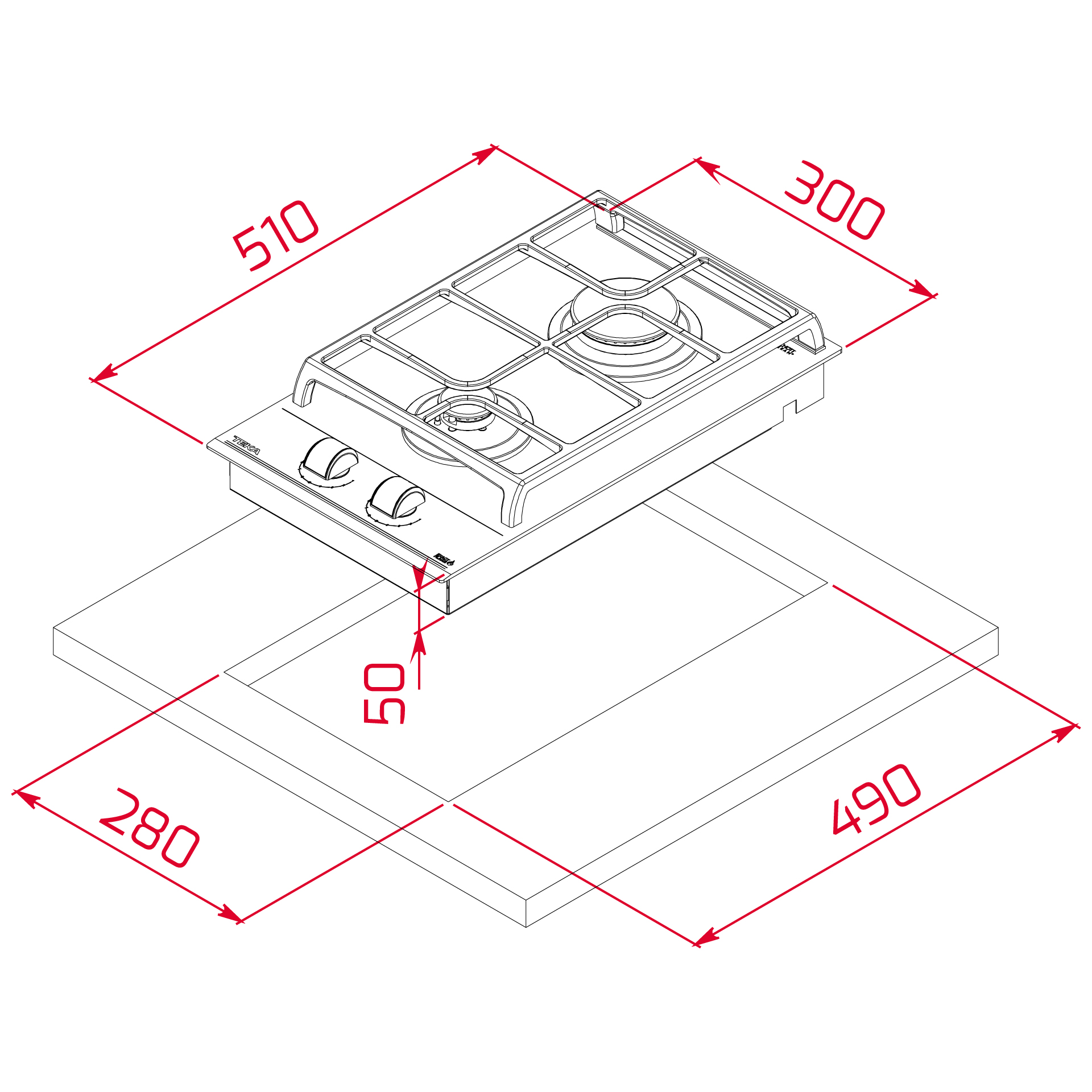 картинка Варочная панель Teka TOTAL GZC 32300 XBN BLACK черный 