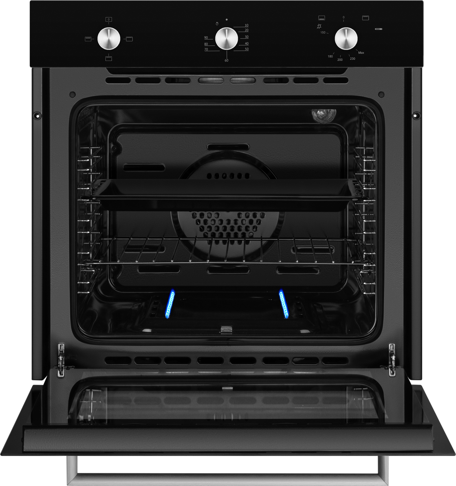 картинка Газовый духовой шкаф Weissgauff WGO 706 BLACK GLASS 