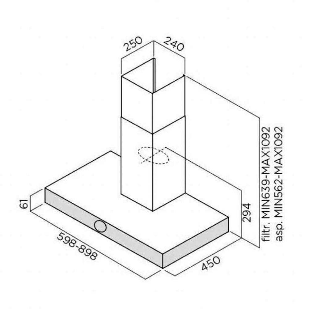 картинка Кухонная вытяжка Jetair TOUCH BL/A/90 