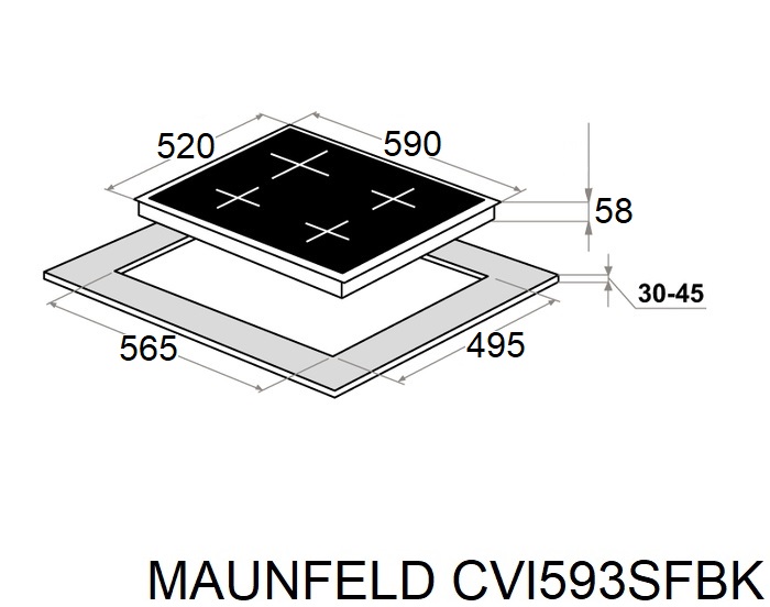 картинка Варочная панель Maunfeld CVI593SFBK Inverter  картинка Варочная панель Maunfeld CVI593SFBK Inverter