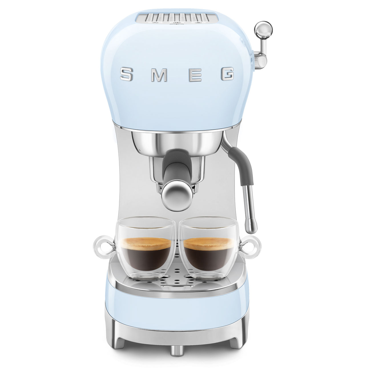 картинка Кофеварка Smeg ECF02PBEU пастельный голубой  картинка Кофеварка Smeg ECF02PBEU пастельный голубой