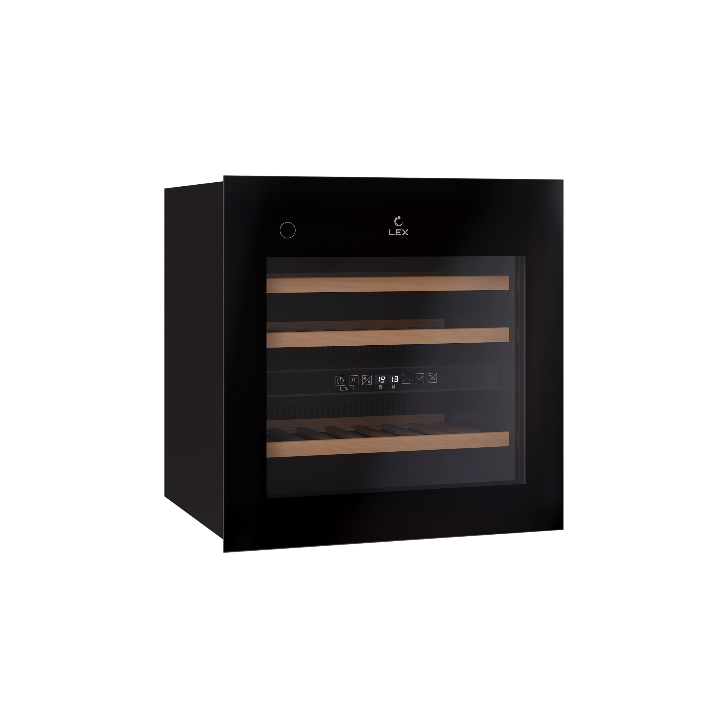 картинка Встраиваемый винный шкаф Lex LWD6036BL dual zone PP  картинка Встраиваемый винный шкаф Lex LWD6036BL dual zone PP
