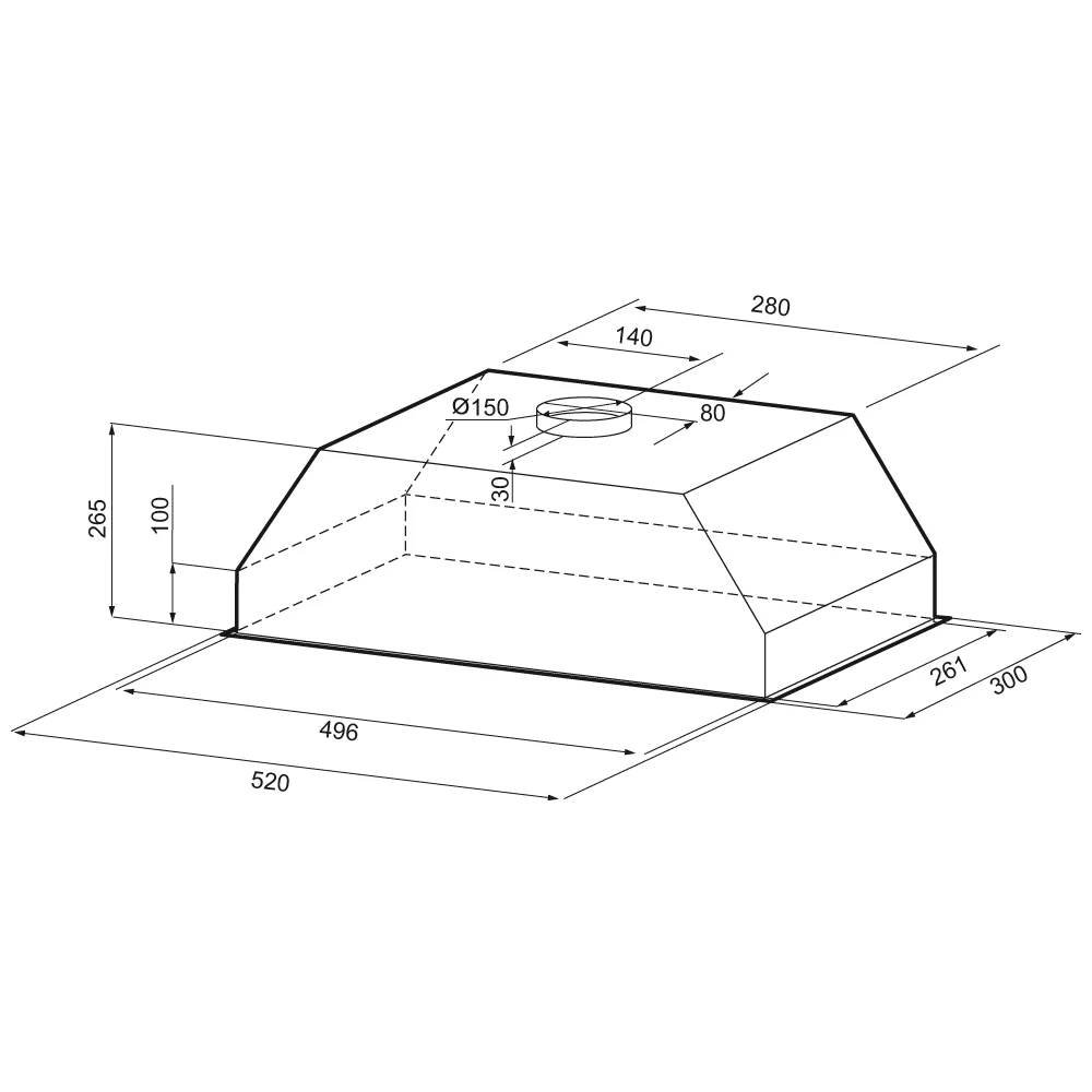 картинка Кухонная вытяжка Krona SVEN 600 white SGC 